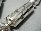 Best Native American Navajo Tubule Sterling Silver Bead Necklace-Nativo Arts