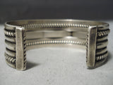 Museum Vintage Native American Navajo Long Turquoise Sterling Silver Bracelet Old-Nativo Arts