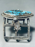 Symbolic Toad And Morenci Turquoise Vintage Native American Navajo Sterling Silver Bracelet-Nativo Arts