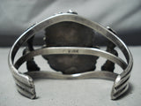 Signed Kirk Huge Vintage Native American Navajo Apache Turquoise Sterling Silver Bracelet-Nativo Arts