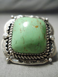 Very Rare Vintage Native American Navajo Orvil Jack Turquoise Sterling Silver Tso Ring-Nativo Arts