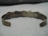 Early 1900's Vintage Native American Navajo Cerrillos Turquoise Sterling Silver Bracelet Old-Nativo Arts