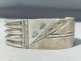 Mesmerizing Vintage Native American Navajo Sterling Silver Bear Bracelet-Nativo Arts