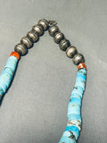 The Chunkiest Turquoise Heishi Vintage Native American Navajo Sterling Silver Necklace Old-Nativo Arts