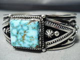 Authentic Albert Jake Native American Navajo High Grade Turquoise Sterling Silver Bracelet-Nativo Arts