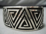 Magnificent Vintage Native American Navajo Clyde Begay Sterling Silver Bracelet Cuff-Nativo Arts