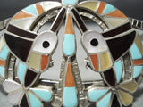 One Most Intricate Vintage Native American Zuni Hummingbird Turquoise Sterling Silver Bracelet-Nativo Arts