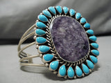 Important Huge Vintage Native American Navajo Tanya Rafael Turquoise Sterling Silver Bracelet-Nativo Arts