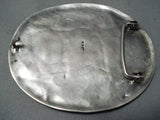 Fantastic Vintage Native American Hopi Blue Gem Turquoise Sterling Silver Buckle-Nativo Arts