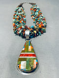 Native American One Of The Most Unique Vintage Santo Domingo Turquoise Sterling Silver Necklace-Nativo Arts