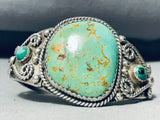 Superior Vintage Native American Navajo Green Turquoise Sterling Silver Bracelet-Nativo Arts