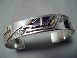 Important Julian Arviso Vintage Native American Navajo Sugulite Sterling Silver Bracelet-Nativo Arts