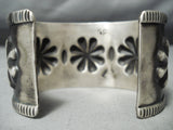 Fabulous Navajo Wide Sterling Silver Bracelet Native American-Nativo Arts
