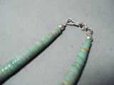 Native American Quality Santo Domingo Graduating Green Turquoise Sterling Silver Necklace-Nativo Arts