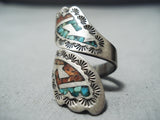 Fantastic Vintage Navajo Turquoise Sterling Silver Ring Native American Old-Nativo Arts