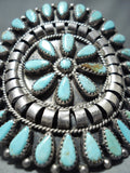 Phenomenal Vintage Native American Navajo Turquoise Cluster Sterling Silver Bracelet-Nativo Arts
