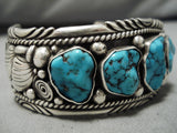 Super Rare Early Vintage Native American Navajo Ben Begaye Turquoise Sterling Silver Bracelet-Nativo Arts