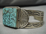 Museum Quality Vintage Native American Navajo Lone Mountain Turquoise Sterling Silver Bracelet-Nativo Arts