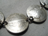 Unique Vintage Navajo Mercury Dimes Sterling Silver Bracelet Native American Old-Nativo Arts