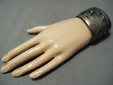 Important Vintage Native American Navajo Overlay Turquoise Sterling Silver Bracelet-Nativo Arts