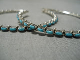 Fabulous Vintage Navajo Round Turquoise Sterling Silver Native American Earrings-Nativo Arts