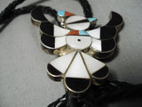 Exceptional Vintage Zuni Native American Sterling Silver Bolo Tie Old-Nativo Arts