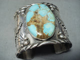 Huge San Felipe 8 Turquoise Sterling Silver Eagle Bracelet-Nativo Arts