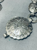 Native American Hand Hammered Early Vintage Navajo Sterling Silver Concho Belt-Nativo Arts