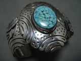 Important Loen Mountain Turquoise Vintage Native American Navajo Sterling Silver Bracelet-Nativo Arts