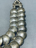 One Of The Most Incredible Vintage Native American Navajo Sterling Silver Flay Bead Necklace-Nativo Arts