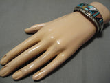 Museum Quality Vintage Native American Navajo Lander Blue Turquoise Sterling Silver Bracelet-Nativo Arts