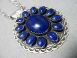 Important Vintage Native American Navajo Martinez Family Lapis Sterling Silver Necklace-Nativo Arts