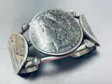 Unique San Felipe Signed Silver Coins Sterling Silver Bracelet-Nativo Arts