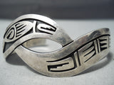 Superlative Vintage Hopi Sterling Silver Bracelet Native American Old-Nativo Arts