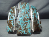 Grand San Felipe 8 Turquoise Square Sterling Silver Bracelet-Nativo Arts