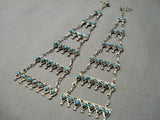 Colossal 7 Tier Vintage Zuni Native American Chandelier Earrings Sterling Silver-Nativo Arts