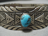 One Of The Best Clasp Vintage Native American Navajo Turquoise Sterling Silver Link Bracelet Old-Nativo Arts