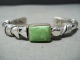 Authentic Vintage Native American Navajo Orville Tsinnie 14k Gold Gaspeite Sterling Bracelet-Nativo Arts