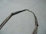 Exceptional Vintage Native American Navajo Sterling Silver And Jet Necklace-Nativo Arts