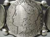 Magnificent San Felipe Sterling Silver Coins Bracelet Native American-Nativo Arts