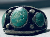 Marvelous Vintage Native American Navajo Cerrillos Turquoise Sterling Silver Ring-Nativo Arts