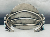Traditional Vintage Native American Navajo Turquoise Authentic Sterling Silver Bracelet-Nativo Arts