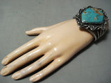 Important Huge Vintage Native American Navajo Royston Turquoise Sterling Silver Bracelet-Nativo Arts