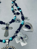 One Of Most Beautiful Vintage Southwestern Turquoise Sterling Silver Necklace-Nativo Arts