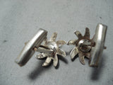 Exceptional Vintage Native American Navajo Sleeping Beauty Turquoise Sterling Silver Cuff Links-Nativo Arts