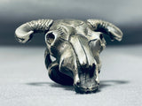Incredible San Felipe Sterling Silver Skull Ring-Nativo Arts