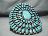 Important Colossal Bahe Vintage Native American Navajo Turquoise Sterling Silver Bracelet-Nativo Arts