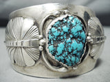 Huge Signed Vintage Native American Navajo Mike Turquoise Sterling Silver Bracelet-Nativo Arts