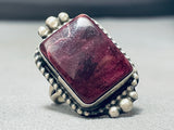 One Of The Best Vintage Native American Navajo Purple Shell Sterling Silver Ring-Nativo Arts