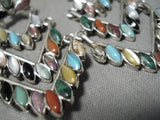 Astounding Zuni Turquoise Multi-stone Sterling Silver Earrings Native American-Nativo Arts